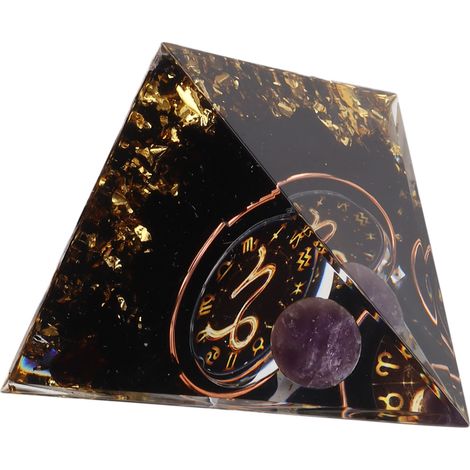 Pyramide d'orgonite de 5 cm pour la guérison énergétique positive, pyramide de cristal, méditation, pyramides d'orgonite, générateur d'énergie des chakras et du zodiaque Capricorne (1/5)