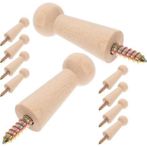 10 crochets muraux bois, M4, pour salle de bain et bureau (1/5)