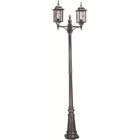 Elstead Wexford - Lampadaire extérieur à 2 ampoules noir argent IP43, E27 (1/3)
