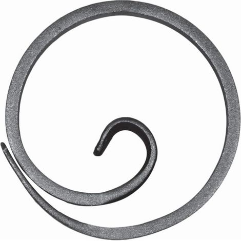 Cercle escargot non soudé - Diamètre 110mm fer plat de 16x6mm - Fer forgé - À souder - DECO FER FORGE (1/3)