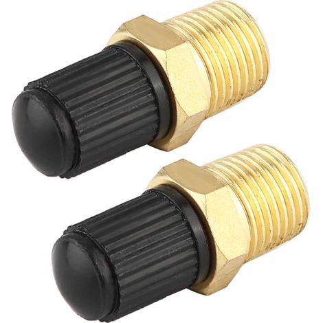 2pcs soupape de Remplissage de réservoir de compresseur d'air, 1/8" NPT MPT en Laiton (1/5)