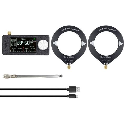 Geeignet für SI4732 10 kHz-180 MHz AM FM SW MW VHF Handfunkgerät mit 3 Antennen