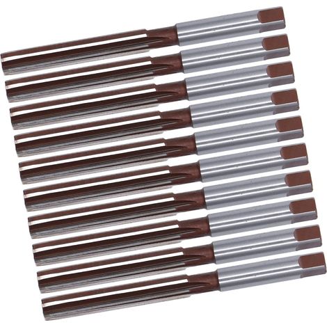 Voici une traduction concise et précise, adaptée à l'affichage de produits en ligne : Lot de 10 alésoirs manuels, 6 lames droites, norme américaine 9SiCr, outils de quincaillerie, 3/8 pouce, brun-roug (1/5)