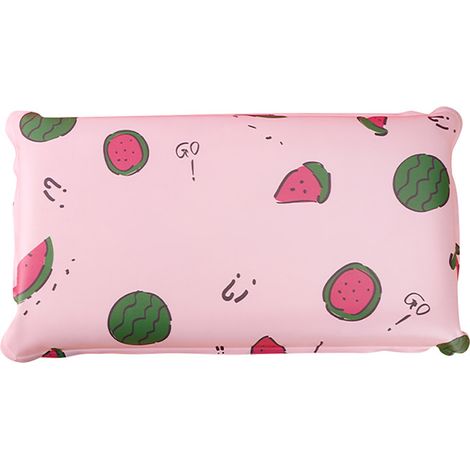Coussin rafraîchissant frais, doux et lavable, motif pastèque pour enfants et étudiants, oreiller d'été rose, peluche douce, sans surchauffe, idéal pour sieste et jeu. (1/5)