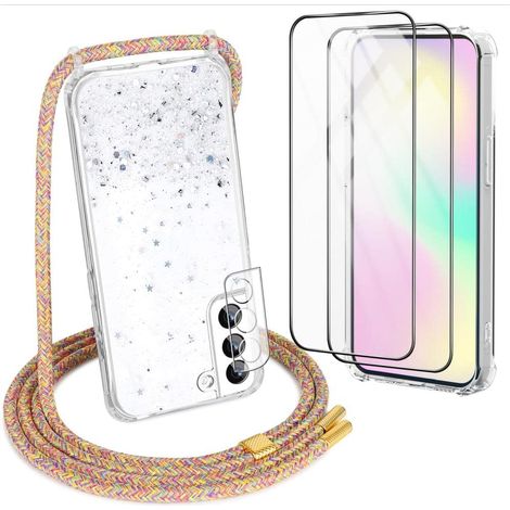 SET DI 2 CUSTODIE + 2 VETRO TEMPERATO PER SAMSUNG GALAXY S21 GLITTER SM-G991B (1/5)