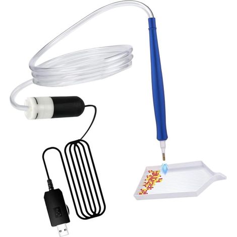 Stylo électrique pour peinture de pierres précieuses, outil de perçage sous vide pour art 5D, broderie et ongles, création artistique, peinture de pierres précieuses (1/5)