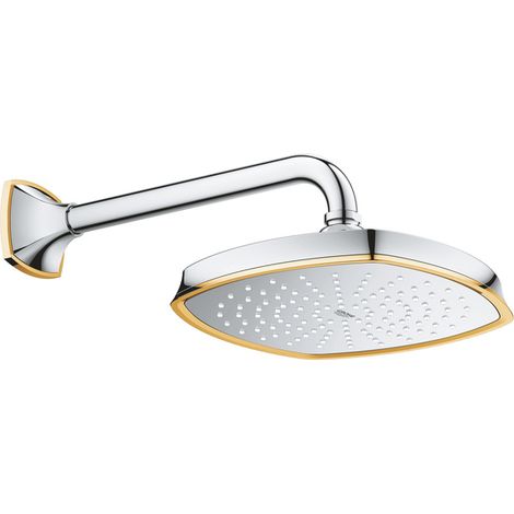Grohe Grandera 210 douche de tête. 221x221mm, Coloris: Chrome / Or - 27974IG0 (1/4)