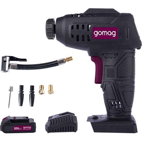 Gomag Akku Handkompressor GO-LP20 20V Luftpumpe mobil 7bar 2,0 Ah Starterkit (1/5)