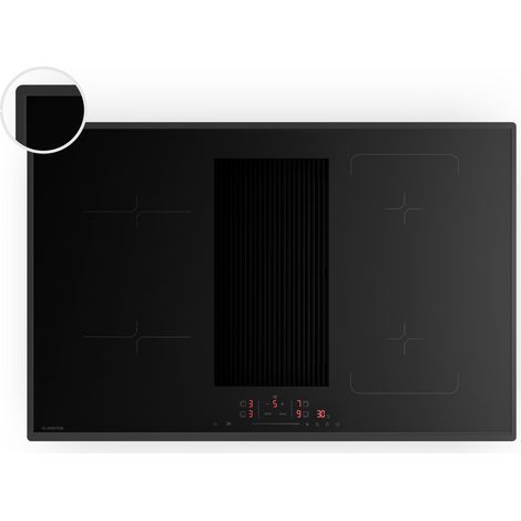 Klarstein Velaire - Piano cottura a induzione ibrido con cappa integrata, 80 cm, 8400 W, minimalista e potente