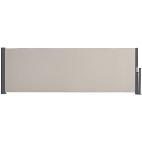 Store latéral, store enrouleur latéral, extensible, brise-vue, aluminium/polyester, 3 x 1 m, gris clair