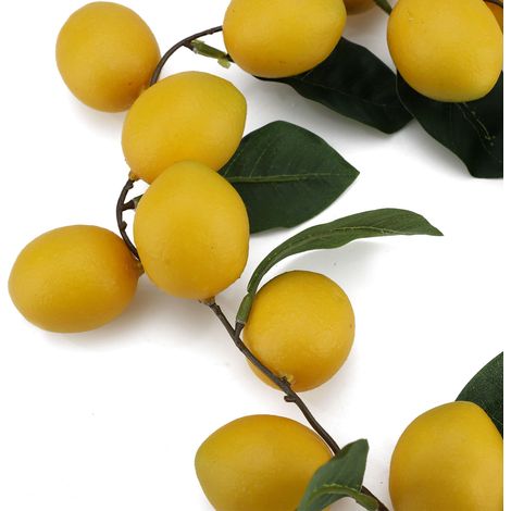 Ensemble de 3 citronniers artificiels à feuilles vertes, avec ficelle de suspension, 100 cm, décoration intérieure (1/5)