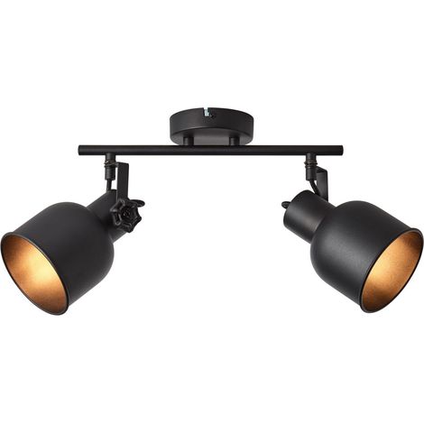 BRILLIANT Lampe, Rolet Spotrohr 2flg sand schwarz, Metall, 2x D45, E14, 18W,Tropfenlampen (nicht enthalten) (1/5)