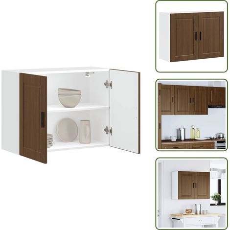 Küchen-Hängeschrank Porto Braun Eichen-Optik Holzwerkstoff - Küchen-Wandschrank - Küchen-Wandschränke - Wandschrank Küche - Küchenschrank (1/5)