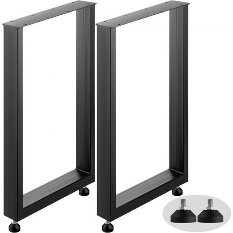 Tischkufen Schwarz Pulverbeschichtet 600 mm x 720 mm, Tischkufen Metall mit 1000 kg Tragfähigkeit, Tischbeine Quadratisch, Tischgestell mit Vorgebohrten Löchern, für Couchtische, Sofas (1/5)