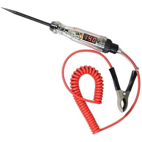 Lembeauty Testeur de circuit automobile à LED numérique, lampe de test automobile Testeur de circuit 3-48 V/5-120 V DC écran LCD numérique,Sonde de testeur basse tension, testeur de circuit LED-ARCAN (1/5)