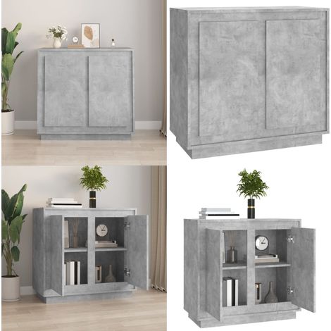 Sideboard Betongrau 80x34x75 cm Holzwerkstoff - Sideboard - Wohnzimmermöbel - Holzmöbel - Beton Grau - Regal - Home & Living (1/5)