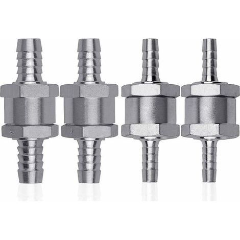 AIMOONSA 4 Pcs Clapet Anti-retour Gasoil en Alliage d\'aluminium, 6/8/10/12mm Clapet de Carburant avec Flche pour Essence Diesel Voiture Bateau Moto (1/5)