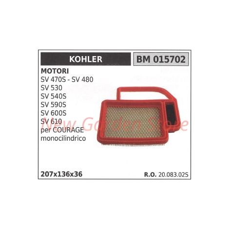 Filtro aria KOHLER trattorino SV 470S 480S 530 540S 590S 600S 610 015702
