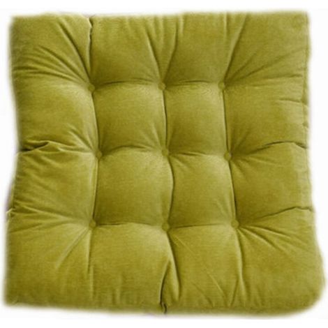 Tapis futon tatami en velours côtelé, peluche épaississante pour agrandir le sol coussin baie vitrée, coussin yoga balcon pour de belles fesses (velours carré-vert) (1/5)