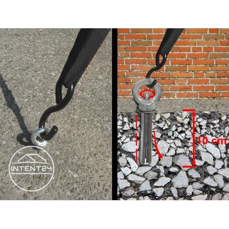 Toolport – Ancrages Pro 24 pièces – Pour sol dur – Chevilles métalliques avec écarteur en acier galvanisé – Fixation solide pour conditions venteuses