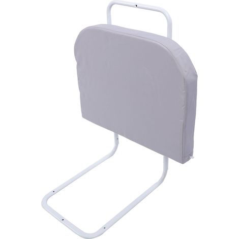 Barrière de lit bébé rembourrée, réglable en hauteur, facile à installer, pour prévenir les chutes et assurer la sécurité des tout-petits. Barrière de lit grise simple. (1/5)