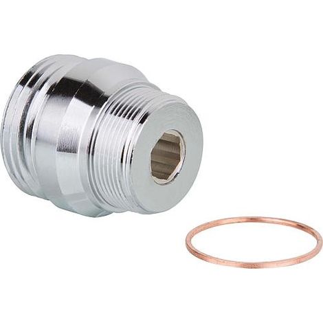 Reduction laiton chrome M 22X1 x 3/4" male avec percage 18mm pour bec orientable BG
