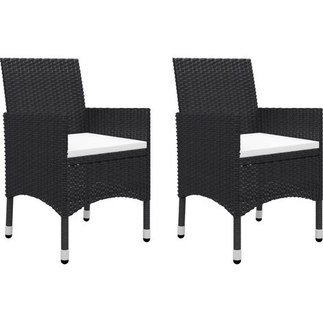 Ensemble à manger de jardin 3 pcs Mobilier de jardin Noir (1/5)