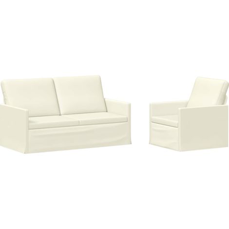 Sofa-Set 2 pcs Creme Cordstoff vidaXL (1/5)