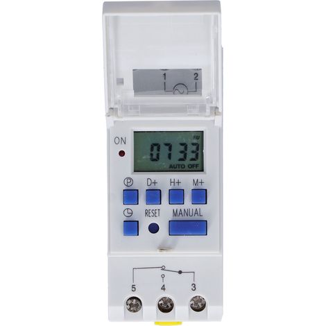 THC15A Programmierbarer Zeitschalter mit Führungsschiene und LCD-Anzeige für Straßenlaternen (Neonbeleuchtung) 24 V DC (1/5)