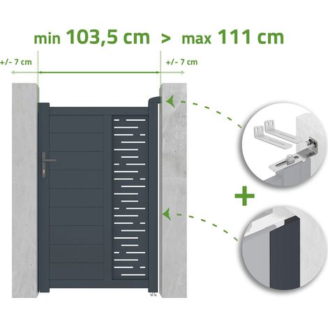 Tor in der Breite verstellbar 1m ARLBERG H.160cm grau Aluminium (1/4)