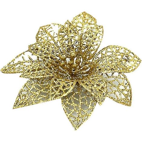 Décorations de Noël, ornements pour sapin, fleurs artificielles de Noël (lot de 5) Q (1/2)