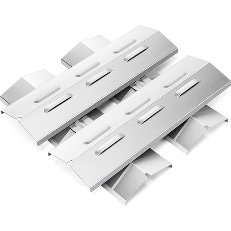 Set mit 4 universellen Edelstahl-Brennerabdeckungen 39,5 x 12,5 cm für Enders Kansas 3 & 4, Landmann Triton 3.1, Landmann Avalon, Landmann 12739 (1/5)