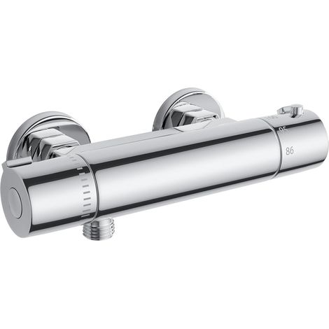 Robinette thermostatique FUGO pour camping-car, Robinet de Douche pour salle de Bain de camping-car, Vane de Douche 10 cm (4 pièces), Laiton massif, chromé (1/5)