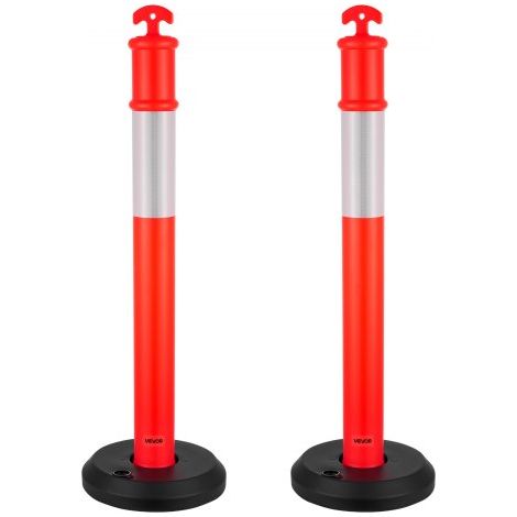 Poteau de Signalisation 2PCs 114 cm Balise de Délimitation avec (1/5)