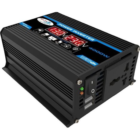 Kit generatore solare con pannelli solari, inverter combinato da CC 12V a CA 220V, sistema di energia solare per viaggi all'aperto e campeggio (nero, 12V-220V) (1/4)