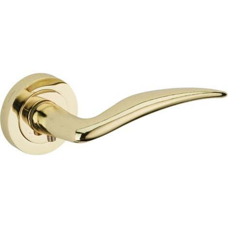 Béquilles pour porte d'intérieur – Carré 7mm – Finition laiton – Ressort de rappel pour installation rapide – Épaisseur jusqu'à 45mm (1/2)