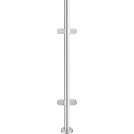 Stainless Steel Balustrade Posts 110cm, Glass Balustrade Kit with 60kg Load Capacity, Anti-Rust Intermediate Post for 12mm Glass, Railing Column for Balcony Stair Pool(Middle Post)