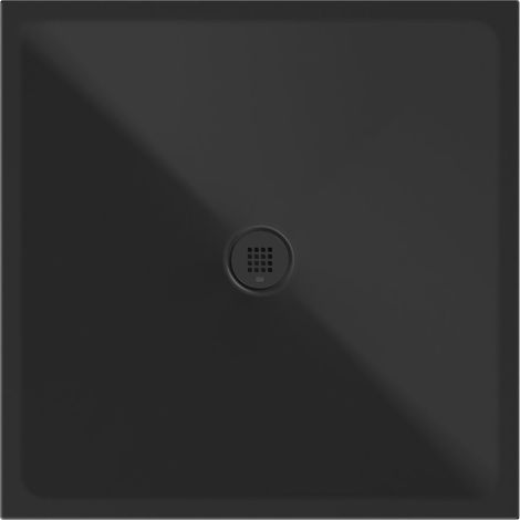 Receveur de douche en céramique carré 100x100x2cm, noir mat