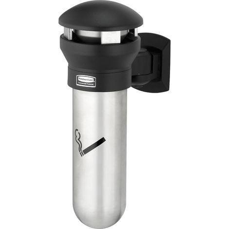 Rubbermaid, Cendrier mural moderne en inox, 2,3 l, h x Ø 457 x (1/3)