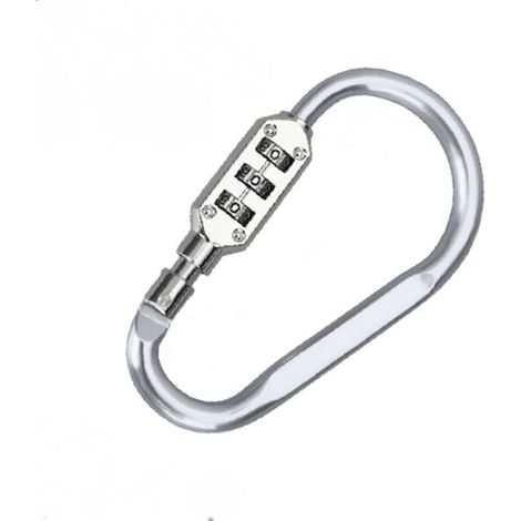 Karabiner-Clip - Farbiges Reisegepäck-Sicherheitskombinationsschloss Karabiner-Vorhängeschloss für den Außenbereich (Farbe: Silber)