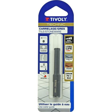 Punta diamantata TIVOLY da 8 mm per piastrelle in gres TIVOLY