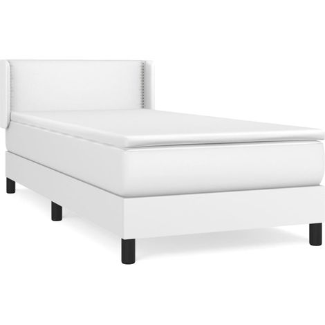 Maison Exclusive - Cama box spring con colchón cuero sintético bl (1/5)