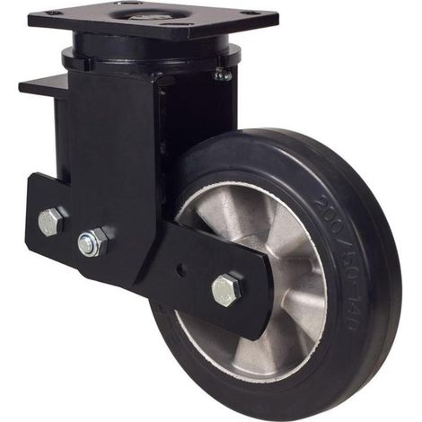 rueda giratora placa 10hlsb160-deb suspension goma negra elastica eje bolas (1/2)