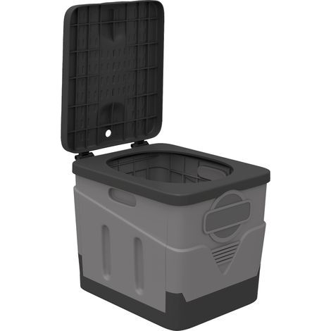 Toilette Portable Camping pliable Toilette de camping pour Hommes et Femmes avec 12 packs d'agent 34x29x30 cm gris (1/5)