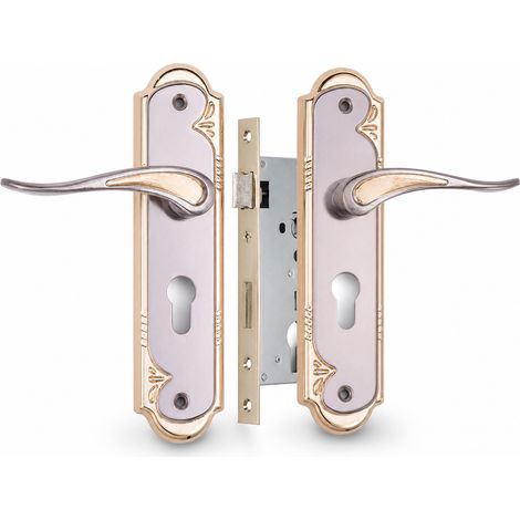 Serratura per porta interna senza foratura per camera Titanio 125 mm (1/5)