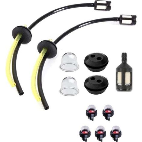 7 Pièce Tuyaux D'essence Avec Filtre, 5 Pack General Snap-In Primer Bulb,Tuyau de Carburant Pour Débroussailleuse, Tuyaux d'Essence Durite avec Filtre et Poire d Amorçage, Pour Debroussailleuse (1/4)