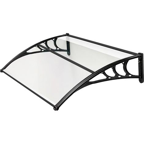Pensilina Trasparente Copertura Tettoia Modulare Riparo Pioggia Porta Finestra Esterno - 120x80 Cm