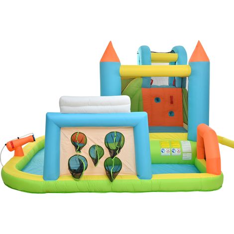 Castillo hinchable para niños con tobogán y bomba 450W 360x320x200 cm (1/5)