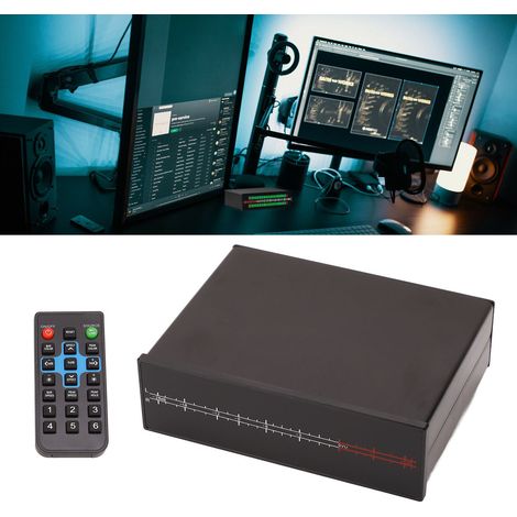 VU56-PRO Bi-Color LED Stereo-Musikspektrumanalysator mit Fernbedienung und Audioverteiler (1/5)