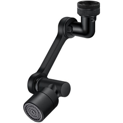 Yarona Robinet, rallonge de robinet, adaptateur de robinet de cuisine, rallonge de robinet de cuisine, robinet multifonctionnel pivotant à 1080 degrés, rallonge de robinet (noir) (1/5)